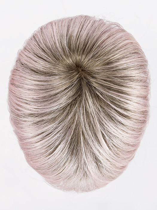 METALLIC ROSE ROOTED | Pearl Platinum and Pure White with Darkest Brown and Rose Pink Blended throughout with Shaded Roots