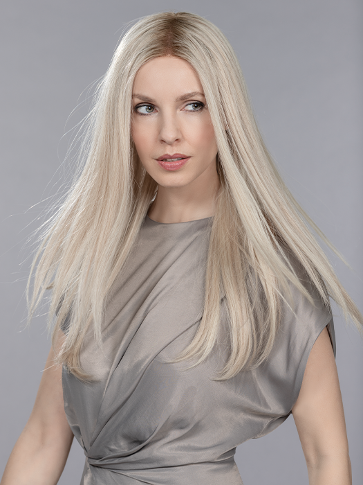 DIAMOND by ELLEN WILLE in LIGHT CHAMPAGNE ROOTED 22.24.16 | Light Neutral Blonde and Lightest Ash Blonde with Medium Blonde Blend and Shaded Roots