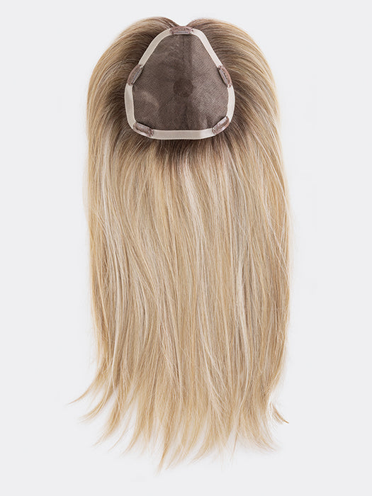 DREAM by ELLEN WILLE in SANDY BLONDE ROOTED 22.16.25 | Light Neutral Blonde, Medium Blonde, and Lightest Golden Blonde blend with dark shaded roots