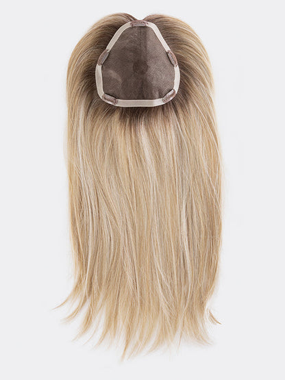 DREAM by ELLEN WILLE in SANDY BLONDE ROOTED 22.16.25 | Light Neutral Blonde, Medium Blonde, and Lightest Golden Blonde blend with dark shaded roots