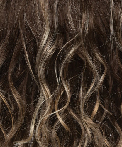 ICEDMOCHA - Light Chestnut Brown Base with Light Brown / Ash Blonde / Golden Blonde Painted Highlights