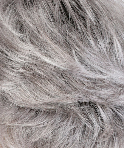 CHROMERT1B - Gray & White with 25% Medium Brown Blend & Off-Black Roots