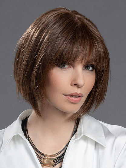 MOOD DELUXE by ELLEN WILLE in CHOCOLATE MIX 8.30.27 | Medium Brown and Light Auburn with Dark Strawberry Blonde Blend  *Style has been cut*