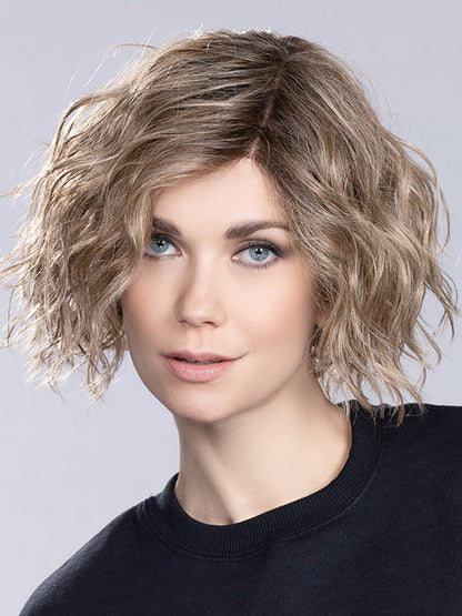 SCALA by ELLEN WILLE in LIGHT BERNSTEIN ROOTED 14.26.27 | Medium Ash Blonde, Light Golden Blonde, and Dark Strawberry Blonde with Shaded Roots