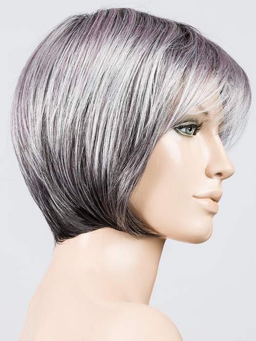 METALLIC PURPLE ROOTED | Pearl Platinum and Pure White with Black and Purple Blended throughout with Shaded Roots