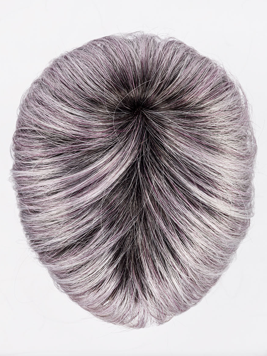 METALLIC PURPLE ROOTED | Pearl Platinum and Pure White with Black and Purple Blended throughout with Shaded Roots