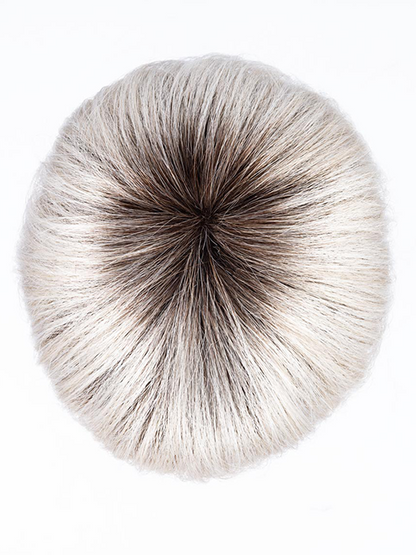 SILVER BLONDE ROOTED 60.24 | Pearl White and Lightest Ash Blonde Blend with Shaded Roots