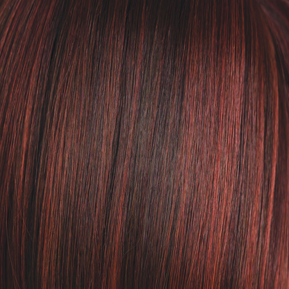 Burnt Chili  -  This sassy, spicy red is irresistible with a slight depth to the root flowing into rusty red and cherry color. Burnt Chili gives off many different red tones and red lights.  This coppery concoction is flawless and is one of our high heat colors.