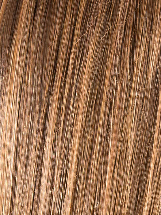 MOCCA ROOTED 830.12.27 | Medium Brown Blended with Light Auburn, Lightest Brown, and Dark Strawberry Blonde Blend with Shaded Roots