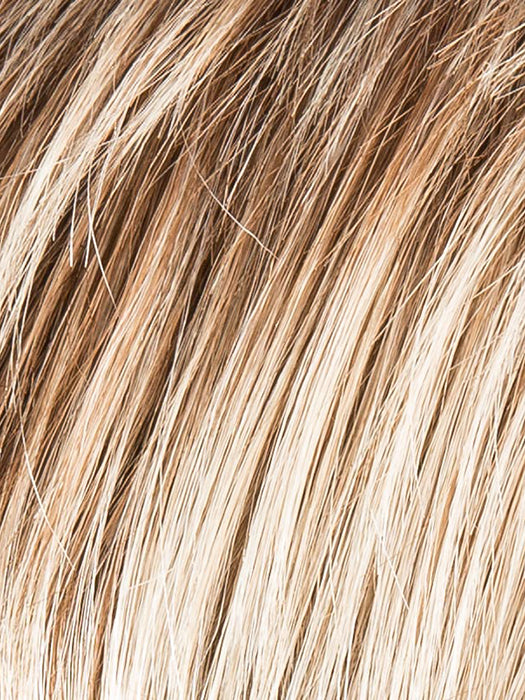 DARK SAND ROOTED 12.20.23.8 | Lightest/Medium Brown and Light Strawberry Blonde with Lightest Pale Blonde Blend with Shaded Roots
