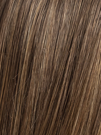 CHOCOLATE ROOTED 830.27.6 | Medium and Dark Brown with Light Auburn and Dark Strawberry Blonde Blend with Shaded Roots