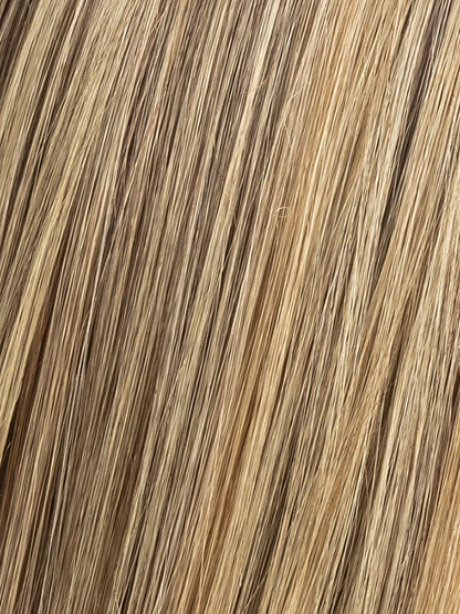 LIGHT BERNSTEIN ROOTED 12.26.27 |  Lightest Brown, Light Golden Blonde, and Dark Strawberry Blonde Blend with Shaded Roots