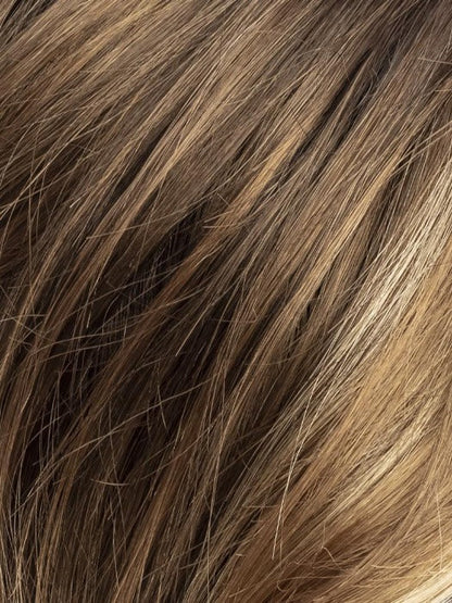 MOCCA LIGHTED 12.830.20 | Lightest Brown, Medium Brown, Light Auburn and Light Strawberry Blonde Highlights Throughout and Concentrated in the Front
