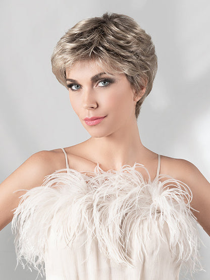 GALA by ELLEN WILLE in SANDY BLONDE ROOTED 24.14.16 | Lightest Ash Blonde and Medium Ash Blonde with Medium Blonde Blend and Shaded Roots