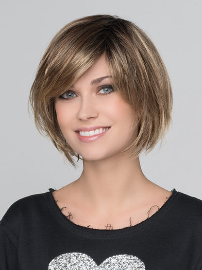 FRESH by ELLEN WILLE in LIGHT BERNSTEIN ROOTED 12.19.26 | Light Auburn, Light Honey Blonde, and Light Reddish Brown blend and Dark Roots