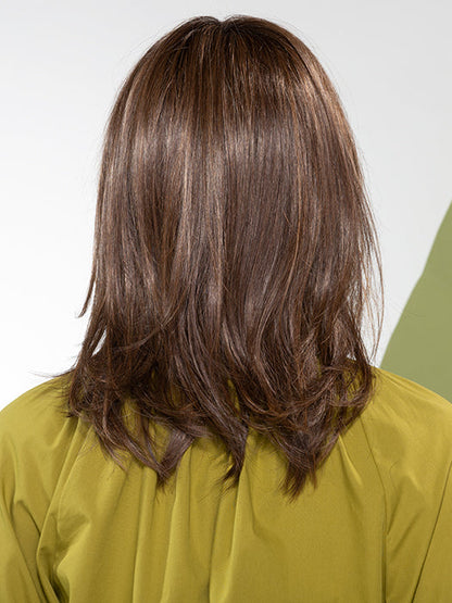 LUNA by ELLEN WILLE in CHOCOLATE SHADED 830.27.6 | Medium Brown and Light Auburn blend with dark shaded roots