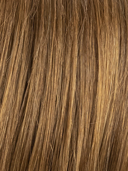 MOCCA ROOTED 830.27.12 | Medium Brown Blended with Light Auburn and Dark Strawberry Blonde with Lightest Brown Blend and Shaded Roots
