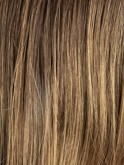 MOCCA ROOTED 830.27.6 | Medium Brown Blended with Light Auburn, Dark Strawberry Blonde and Dark Brown Blend with Dark Shaded Roots