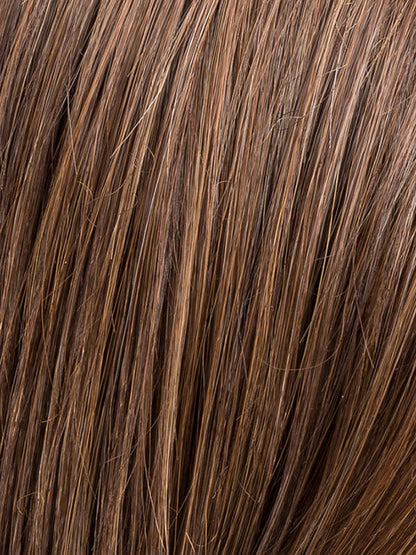 CHOCOLATE ROOTED 830.27.6 | Medium and Dark Brown with Light Auburn and Dark Strawberry Blonde Blend with Shaded Roots