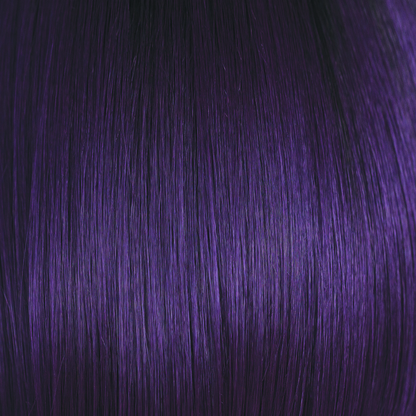 Midnight Iris  -   This aubergine color has hues of lavender, violet, mauve and periwinkle. In different lights, different shades will be revealed and many of these colors will pop. Midnight Iris is real statement piece and one of our high heat colors!