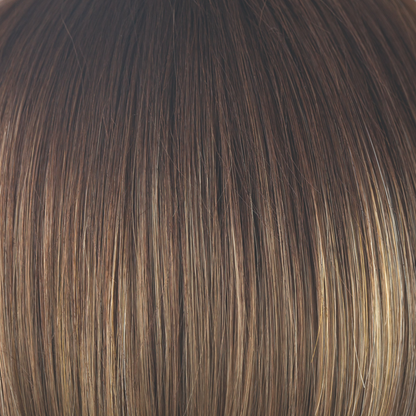 Mochaccino-LR  -  The ombre sister of Mochaccino-LR with a stretched root of rich milk chocolate color. The stretch root graduates into creamy blonds and icy coconuts with caramel undertones.