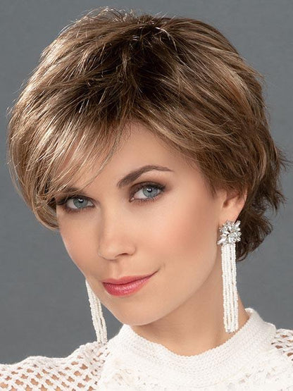 JOY by ELLEN WILLE in TOBACCO ROOTED 830.26.27 | Medium Brown Blended with Light Auburn, Light Golden Blonde and Dark Strawberry Blonde Blend with Shaded Roots