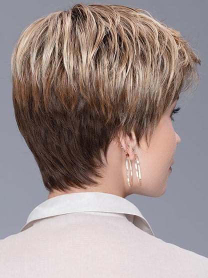 COOL by ELLEN WILLE in LIGHT BERNSTEIN ROOTED 8.20.27 | Light Auburn, Light Honey Blonde, and Light Reddish Brown Blend and Dark Roots