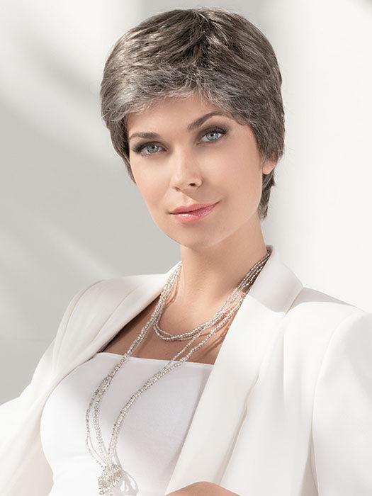 CALL bY ELLEN WILLE in SMOKE-ROOTED 38.48.36 | Medium Brown blended with 35% Pure White