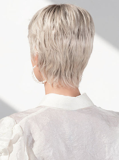 CALL by ELLEN WILLE in PASTEL-BLONDE-ROOTED 23.25.24 | Medium Ash Blonde base with Off-White "Pearl" Platinum highlights and Dark Ash Blonde Roots