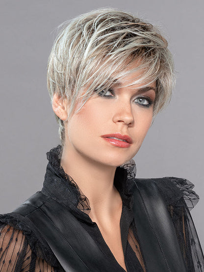 LINK by ELLEN WILLE in PASTEL MINT ROOTED | Subtle Green, Light Brown, and Light Blonde Blend with Light Brown Roots