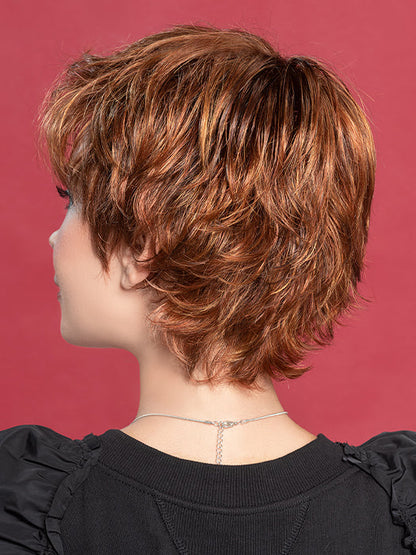 OPEN by ELLEN WILLE in SAFRAN RED ROOTED 29.28.33 | Dark Copper Red, Copper Red, and Light Copper Red Blend with Dark Auburn Roots