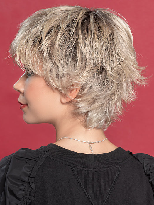 OPEN by ELLEN WILLE in LIGHT CHAMPAGNE ROOTED 23.26.25 | Pearl Platinum and Light Golden Blonde Blend with Medium Brown Roots