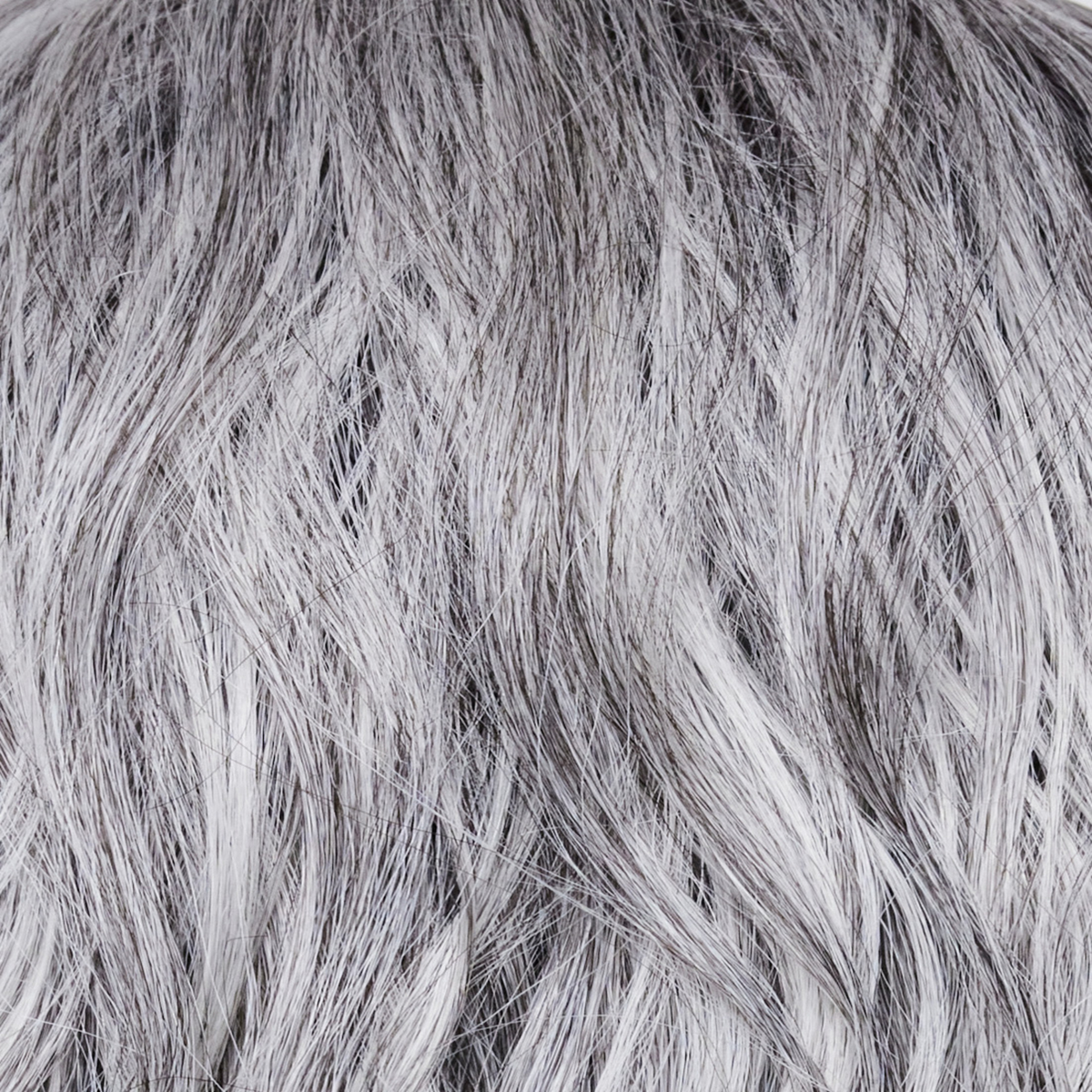Salt & Pepper-MR  -  Mircro rooted with natural blend of silvery gray and deep charcoal. The silver tones (salt) blended with a darker smoky hues (pepper). 