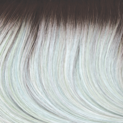 Seaglass-R  -  This beige brown rooted color is captivating. The root seamlessly smudges into a pale peppermint green with hints of blue jade.