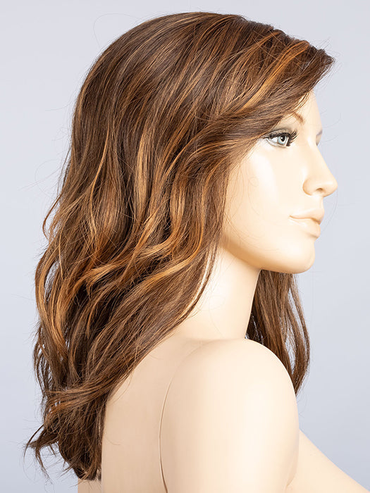 HAZELNUT ROOTED 830.31.6 | Medium Brown blended with Light Auburn, Light Copper Red, and Dark Brown with dark shaded roots
