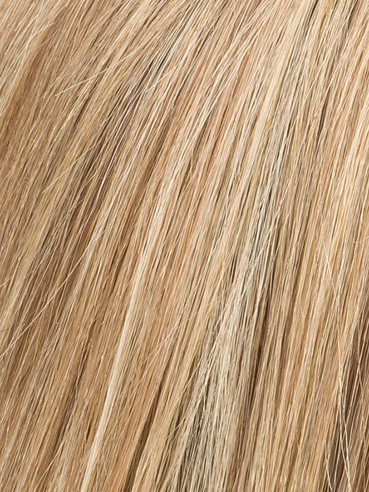 CARAMEL ROOTED 26.14.20 | Light Golden Blonde and Medium Ash Blonde with Light Strawberry Blonde Blend and Shaded Roots