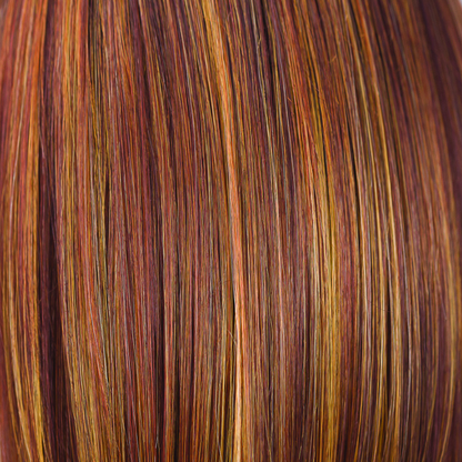 Tomato Bisque  -  A very interesting red, starting from a rich teak base with lots of different tones woven throughout. From cherry reds to blood orange.